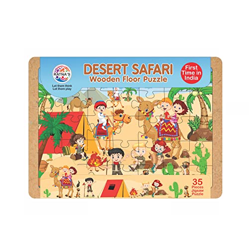 Image of Ratnas Wooden Floor Puzzle Desert 35 Pieces Jigsaw Puzzle Size 29.5 cm x 21.5 cm for Kids 3+ Years