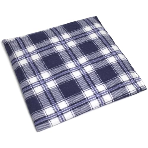 Cojín de semillas de colza, 19 x 19 cm, franela a cuadros, pequeño, como cojín térmico y cojín frío