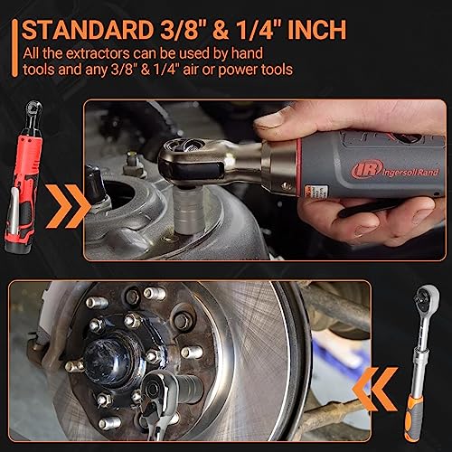 LLNDEI Upgrade Lug Nut Remover Bolt Extractor Set ½ In. And ? In. Drive, Impact Bolt Nut Remover - Foto 4