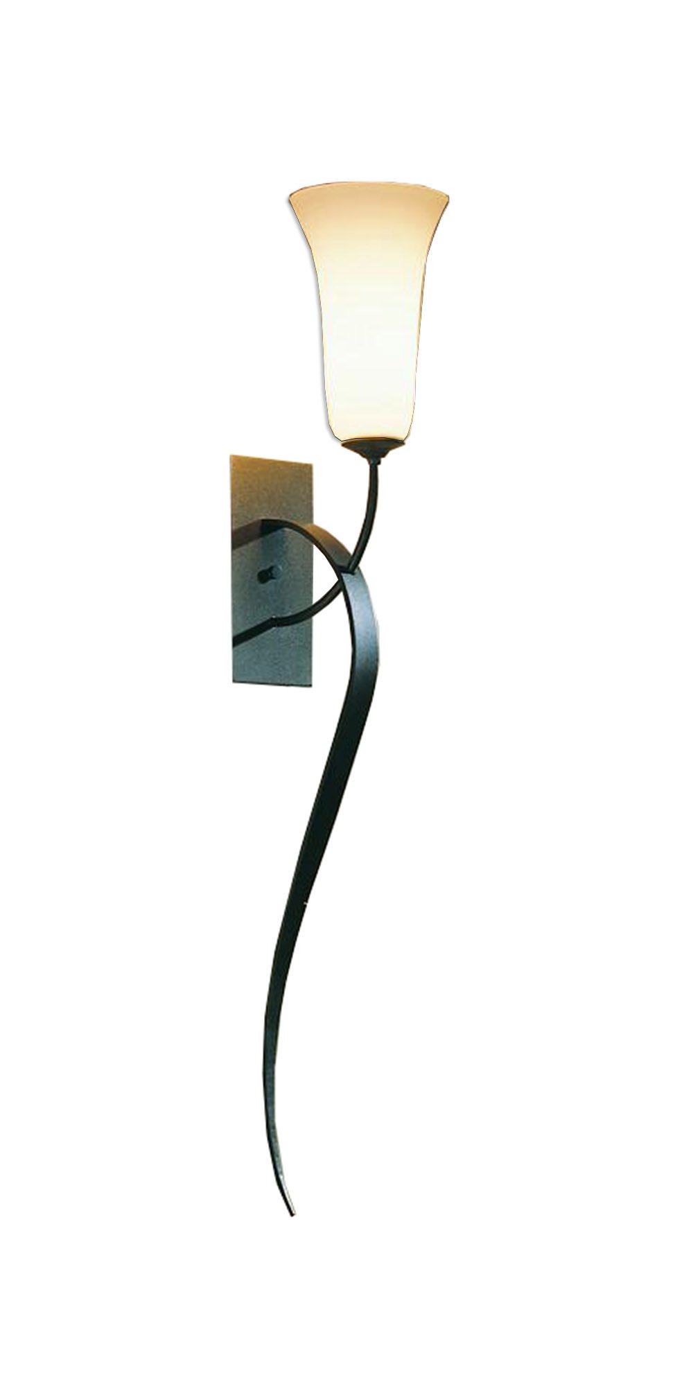 Hubbardton Forge 204527-20-G25 Transitional Styled 1-Light Sconce with Sand Glass Shades, Natural Iron Finish