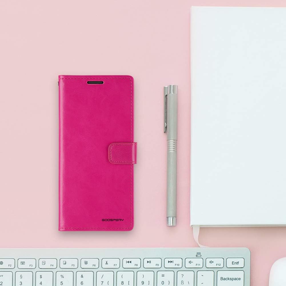 GOOSPERY Blue Moon Wallet for Samsung Galaxy S20 Plus Case (2020) Leather Stand Flip Cover (Hot Pink)
