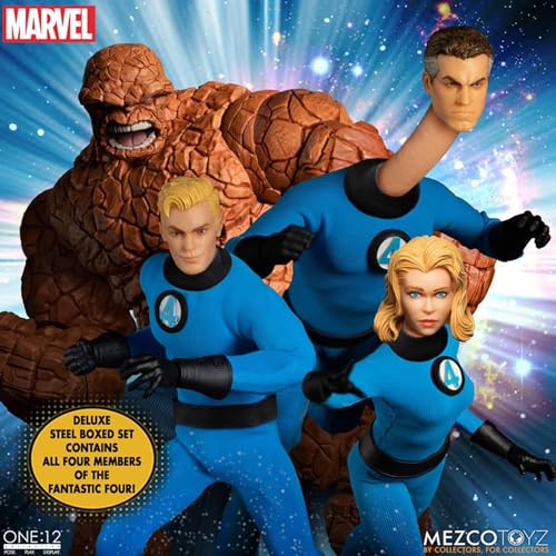 Mezco H858130 Fantastic Four One:12 Deluxe Steel Boxed Set Action Figures Set thumb #3