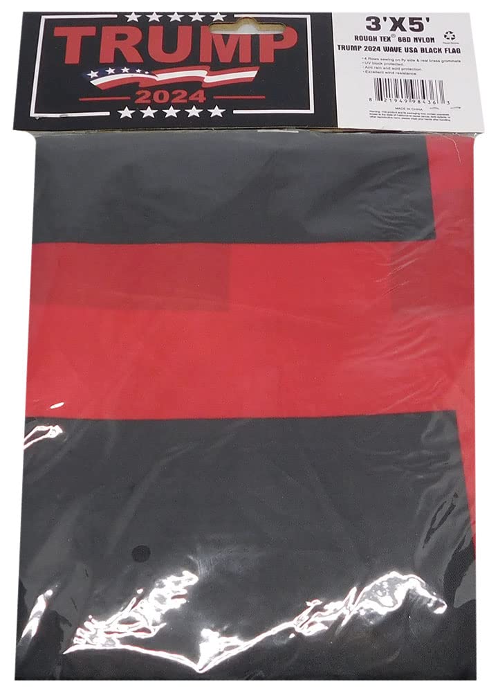 3x5 Foot Veterans For Trump 2024 Flag - Black & USA Overlay Design, 100% Polyester, Woven