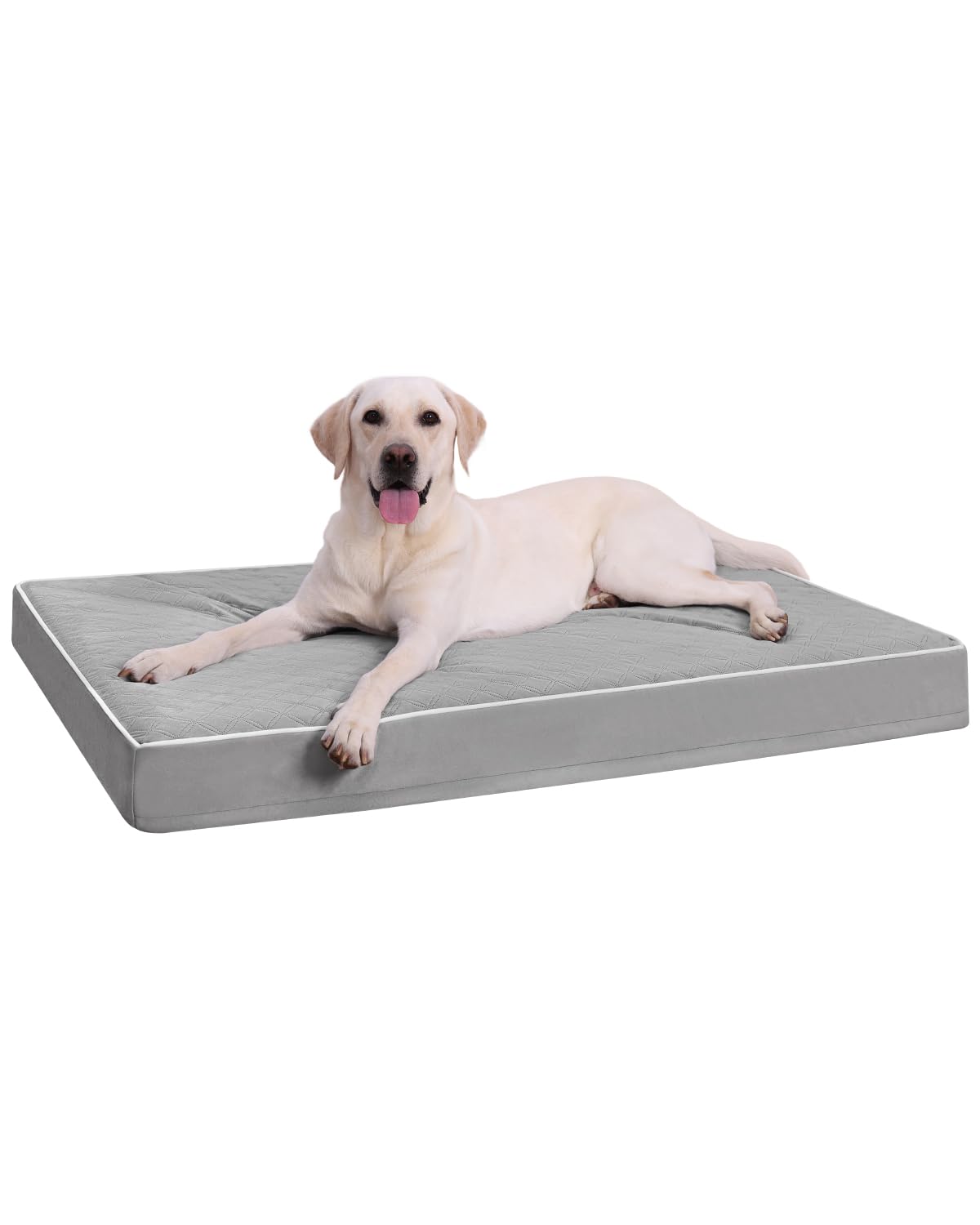 KSIIA Cuccia Cane Interno Taglia Grande, 104x68x8cm, Cuccia per Cani Ortopedico, Letto per Cani Sfoderabile e Lavabile, Cuscino Cane Impermeabile, Base Antiscivolo, Grigio