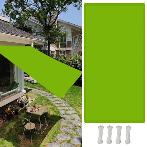 Voile d'ombrage rectangulaire 2.5 x 7 m avec auvent extérieur polyester vert