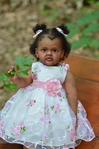 Icradle 28" Toddler Reborn Doll - Black Silicone Baby, Weighted Cloth Body, Handmade Toy For Kids' Gifts #TOP21