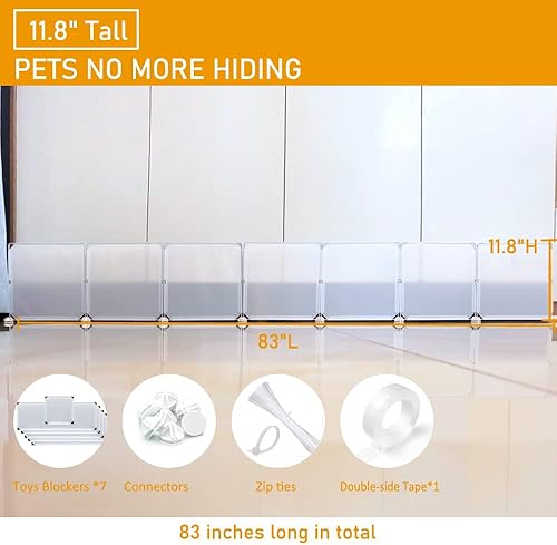 Miniatura 2 de Bloqueador de juguetes, parachoques de tamaño extra alto para debajo de la cama, evita que los juguetes de mascotas se metan debajo de la cama o