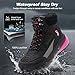 Women's Orthopedic Warm Fleece Lined Walking Shoes: Comfortable Plantar Fasciitis Supportive Swollen Feet Snow Boots, Adventure Trips Non Slip Waterproof Insulated Fashion Hiking Boots Black Size 7.5
