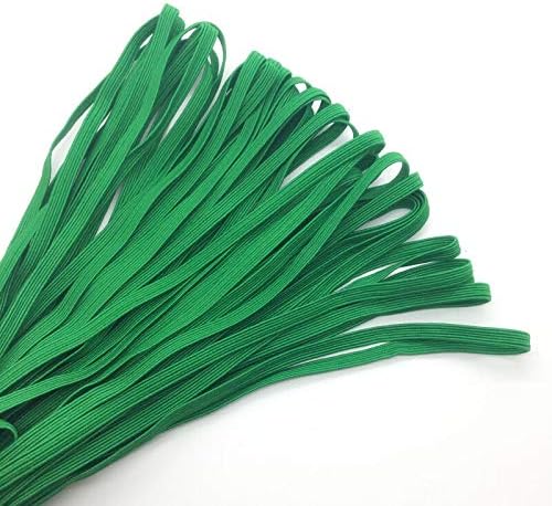 MOPOLIS New 5yds 6mm 1/4 Thickening Satin Elastic Spandex Band Sewing Trim U pick | Color - Green #03