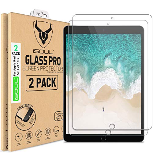 [2 PACK] Protector de pantalla para iPad de Apple (9.7 pulgadas, modelo 2018/2017), iPad Air 1/2 / Pro Tempered Glass Film 9h HD, cubierta protectora a prueba de roturas [Compatible con Apple Pencil]