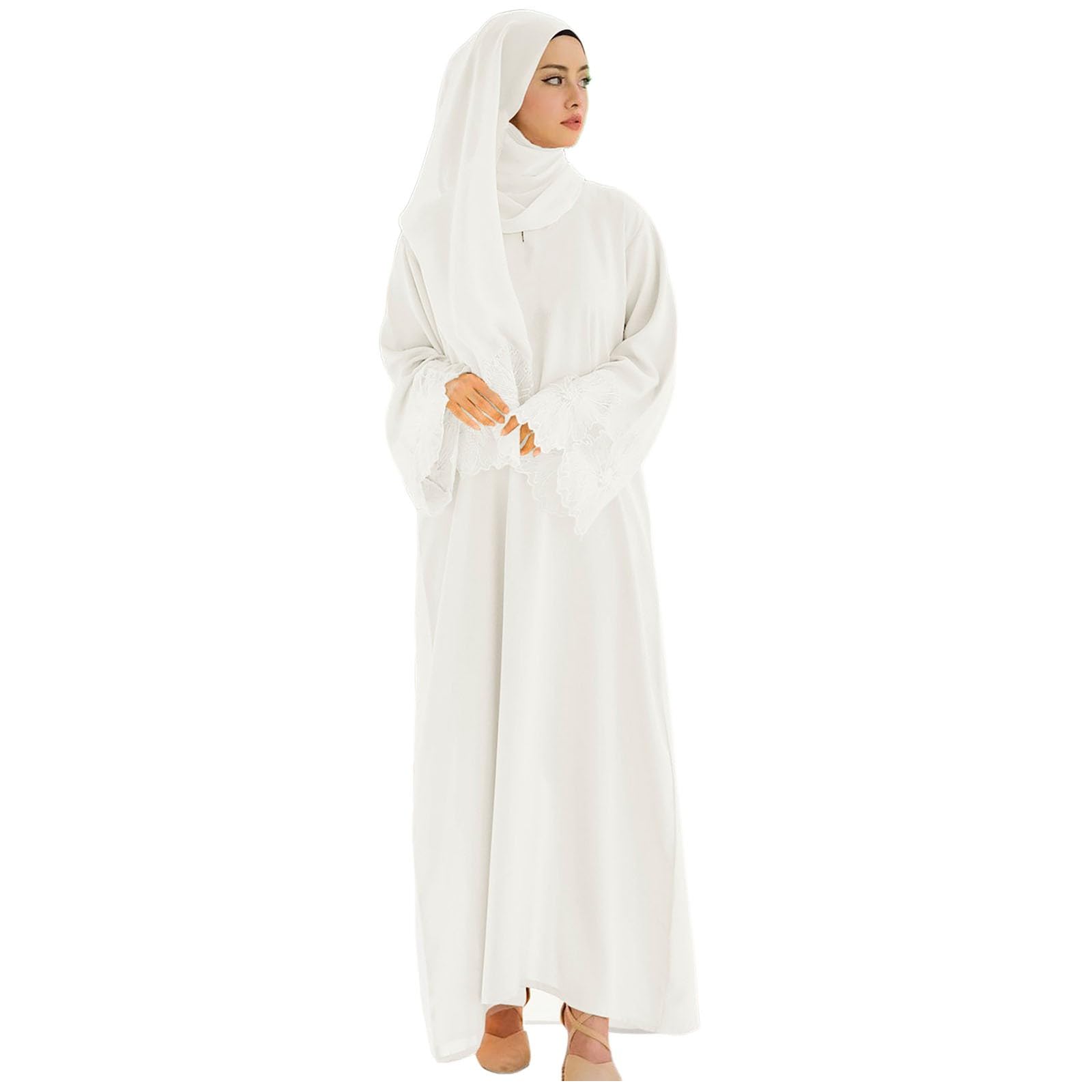 Abito da preghiera per donne musulmane, abito da preghiera islamico a maniche lunghe con abiti musulmani hijab abito lungo abaya abiti islamici turchi caftano Dubai
