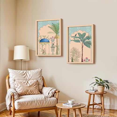 Image of NoWorries Nature Wall Frames for Home Decor /Traditional Paintings for Wall decoration - Art Big Size Frames for Wall Decor - Set of 2 Wall framed Paintings (Theme-traditional) (Synthetic Wood frame) (Leminated 300 GSM Pigment Digital Print) (framed, Multicolur) Set of 2