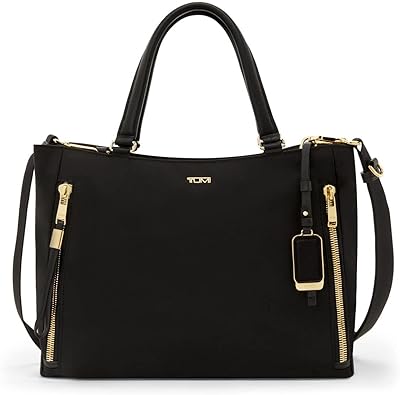 TUMI Voyageur Valetta Medium Tote - Black/Gold