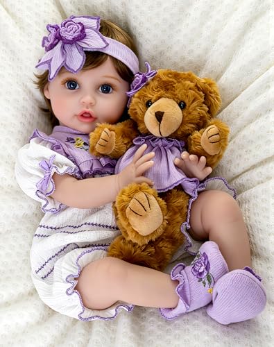 Muñeca Reborn Bebé Realista 22 Pulgadas con Set de Alimentación miniatura 1