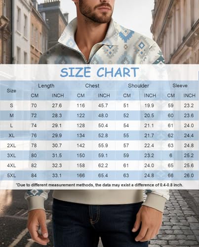 Mens Cotton-Blend Long-Sleeve Ethnic Hoodie Stand-Up Collar with Zipper Half-Front Opening Casual Outdoor Hoodie3