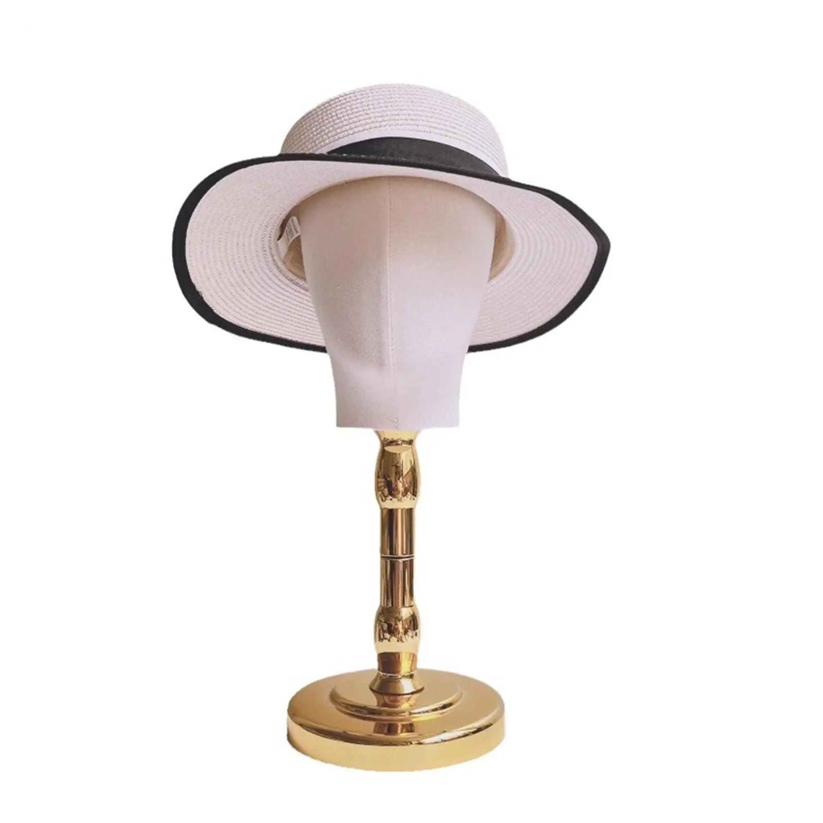Mannequin Head Wig Display Head Hat Rack,Wig Stand,Multipurpose, Home Decor,Hat Display Stand Manikin Head for Hats Wig(Glod Base)