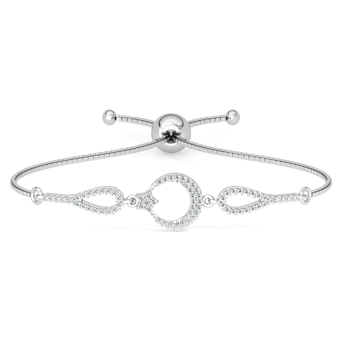 Clara 925 Pure Silver Stylish Hand Bracelet | Adjustable, Anti Tarnish, Swiss Zirconia | Gift for Women and Girls (B0CYLDMTYS) Amazon Price History, Amazon Price Tracker