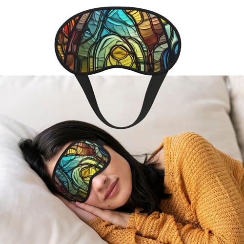 睡眠用アイマスク 通気性 遮光 睡眠マスク ステンドグラス アート ナイト目隠し ソフト 快適 ナイトアイ スリープシェード カバー 男女兼用 ホームナップ用アイカバー