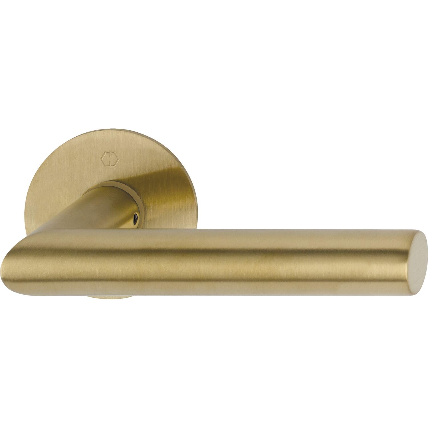 HOPPE Amsterdam Door Handle Set 2X Door Handles + 2X Flat Rosette Round Matte Stainless Steel, Silver, rund | messingfarben hell