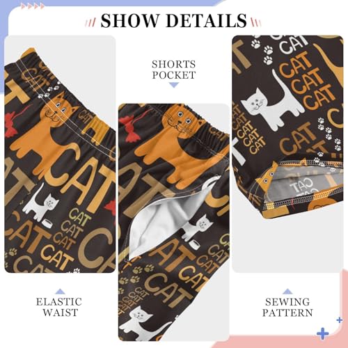 Funny Cats Black Boys Pants for Kids Jogger Pants with Pockets S-XL4