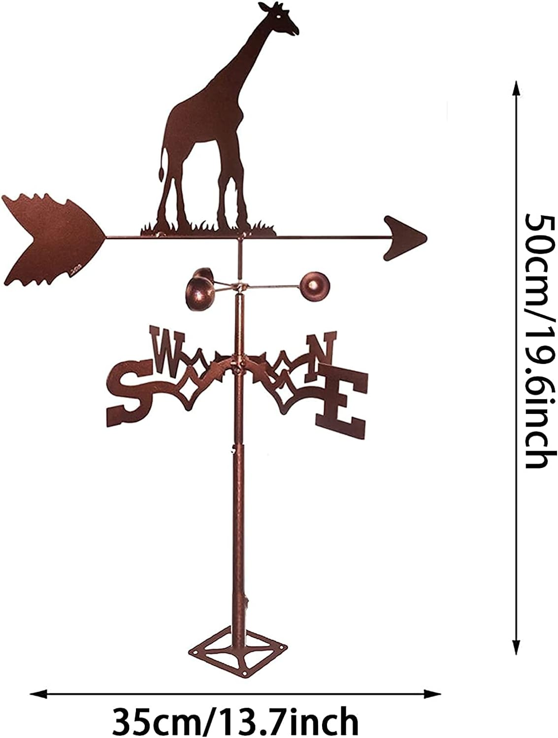 COAECJ Weathervane for Roof Weather Vane with Roof Mount Giraffe Metal Weather Vane, Animal Metal Weathervane, Roof Metaltions Gift for Outdoor Farm Yard Garden