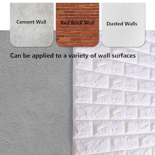 Textures 3D briques blanches et mousse imperméable en lot de 20 panneaux muraux - 8
