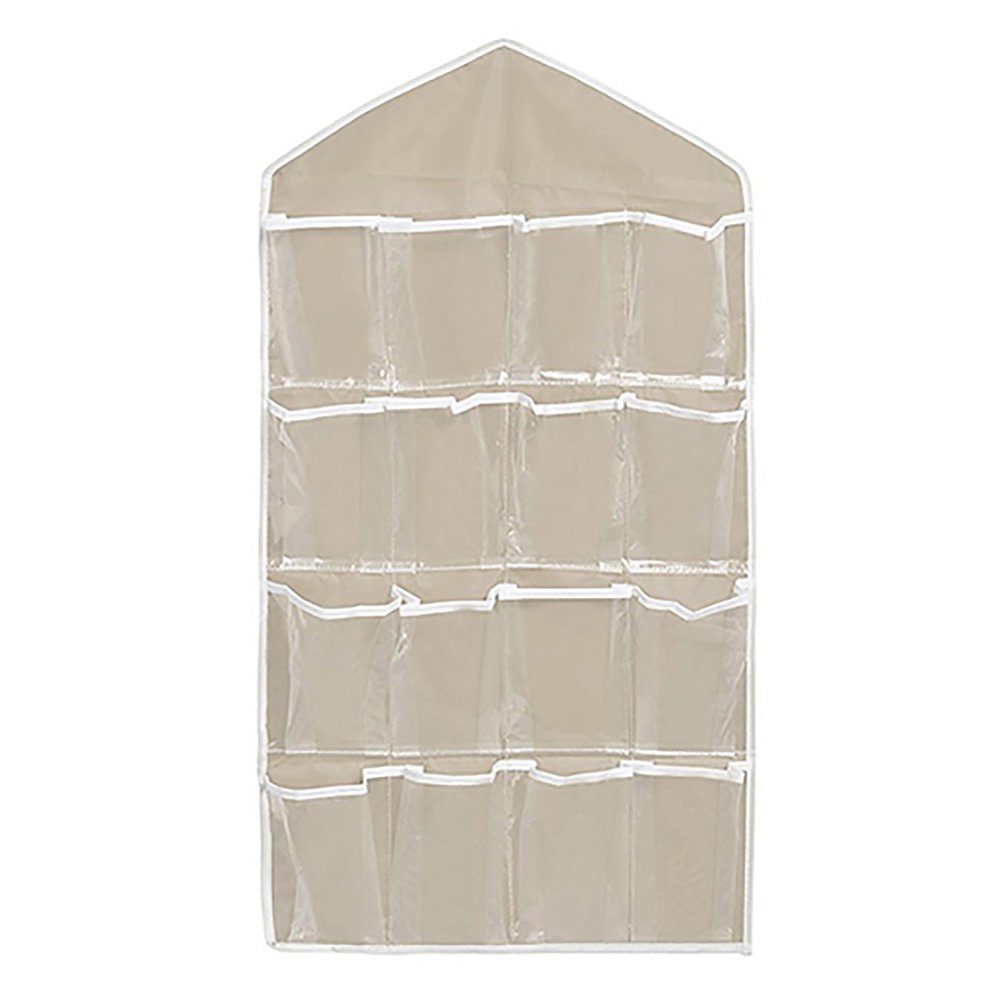 Bluelans Natural/Untreated Bluelans® 16 Pockets Door Hanging Wardrobe Storage Bag For Socks Shoes Toys Jewelry Bra Underwear Pocket Bag Rack Hanger Closet Tidy Organiser