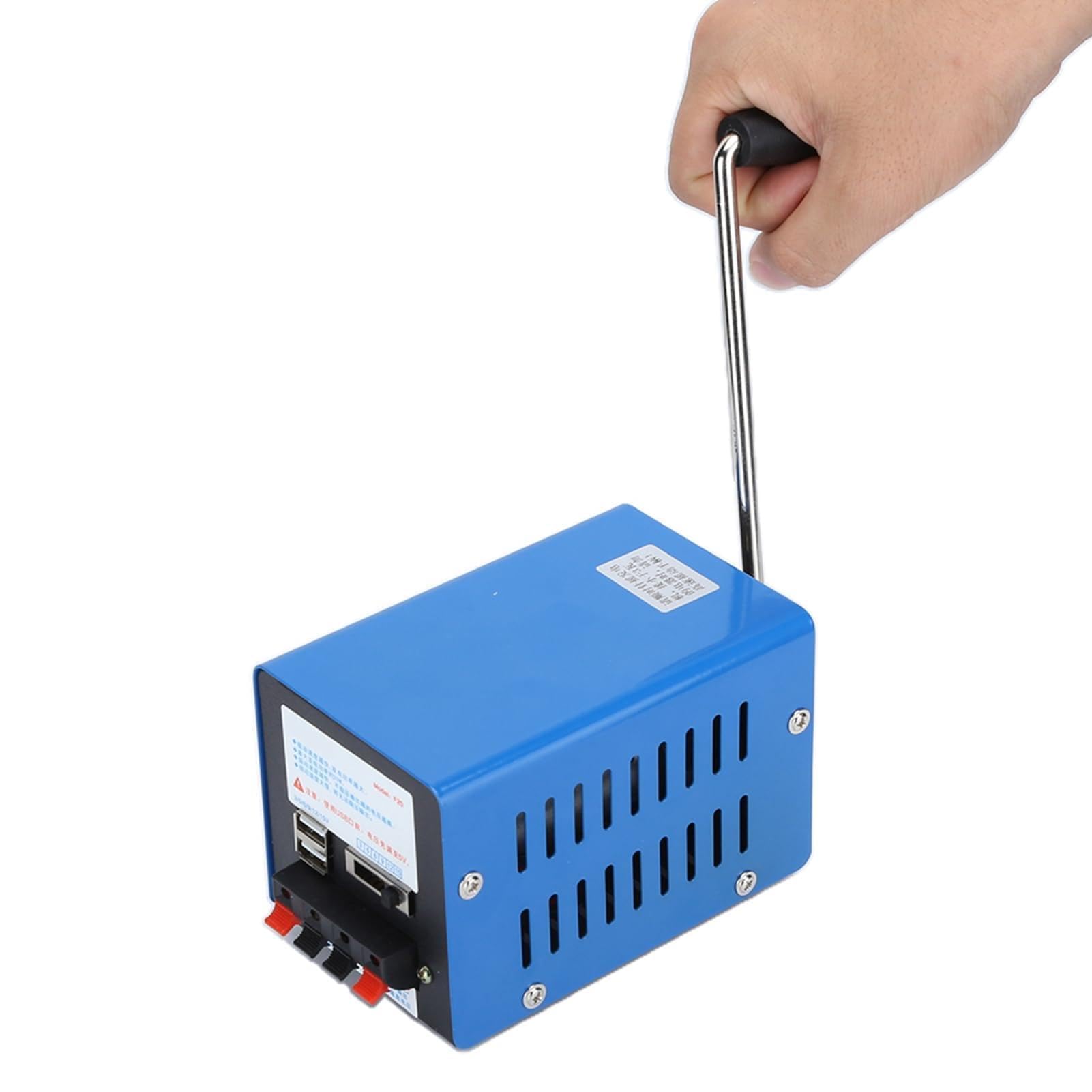Generatore a Manovella Generatore Portatile da Esterno in Metallo 20W Opzioni di Tensione Multiple Alimentazione Manuale Compatta per la Ricarica del Telefono Campeggio Escursionismo Uso