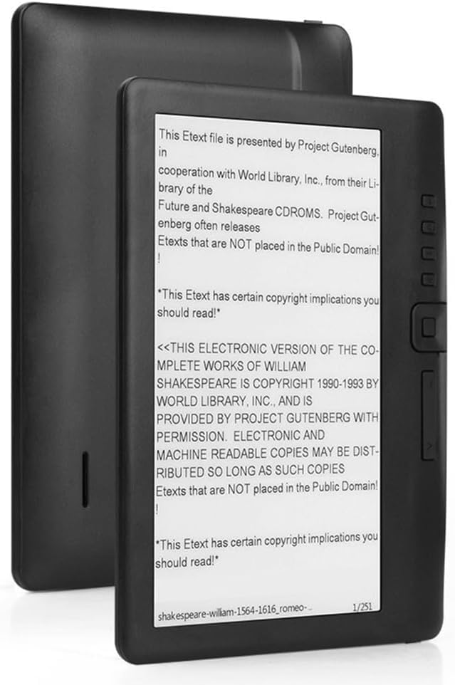 ChicBosomn Lector portátil avanzado de e books de 7 pulgadas con opciones personalizables y larga duración de la batería para la lectura (512M+16GB)