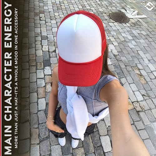 Image of Funky Junque Blank Mesh Foam Lightweight Snapback Trucker Hat | Lightweight Foam Trucker Hat with Breathable Mesh Back, Golf Beach and Street Style, Trendy Trucker Hats for Men