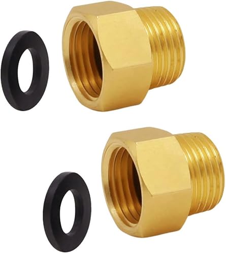 G 12 BSP hembra a rosca macho de 12 NPT de EE. UU. (paquete de 2), conexión de tubería de latón macizo, conector con arandela de goma, adaptador de