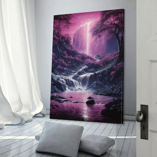 Tableau cascade forestière 50x75cm TNSGHAVED pour salon - 3