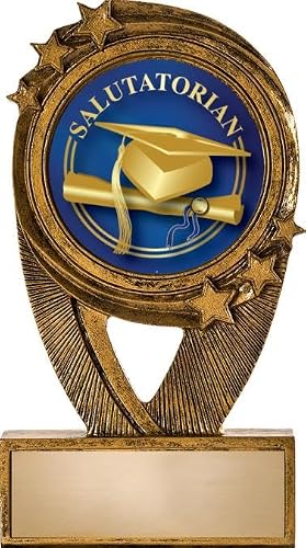 Crown Awards Gold Salutatorian Trophies, 5" H Resin Salutatorian Trophy, Engraving Included Prime