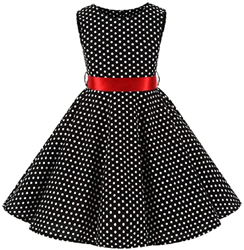 Image of Baby- Girl's Kid's Birthday Dress Princess Frock&Gown Color Black with White Dot R J 151 10,11 Years Kidswear