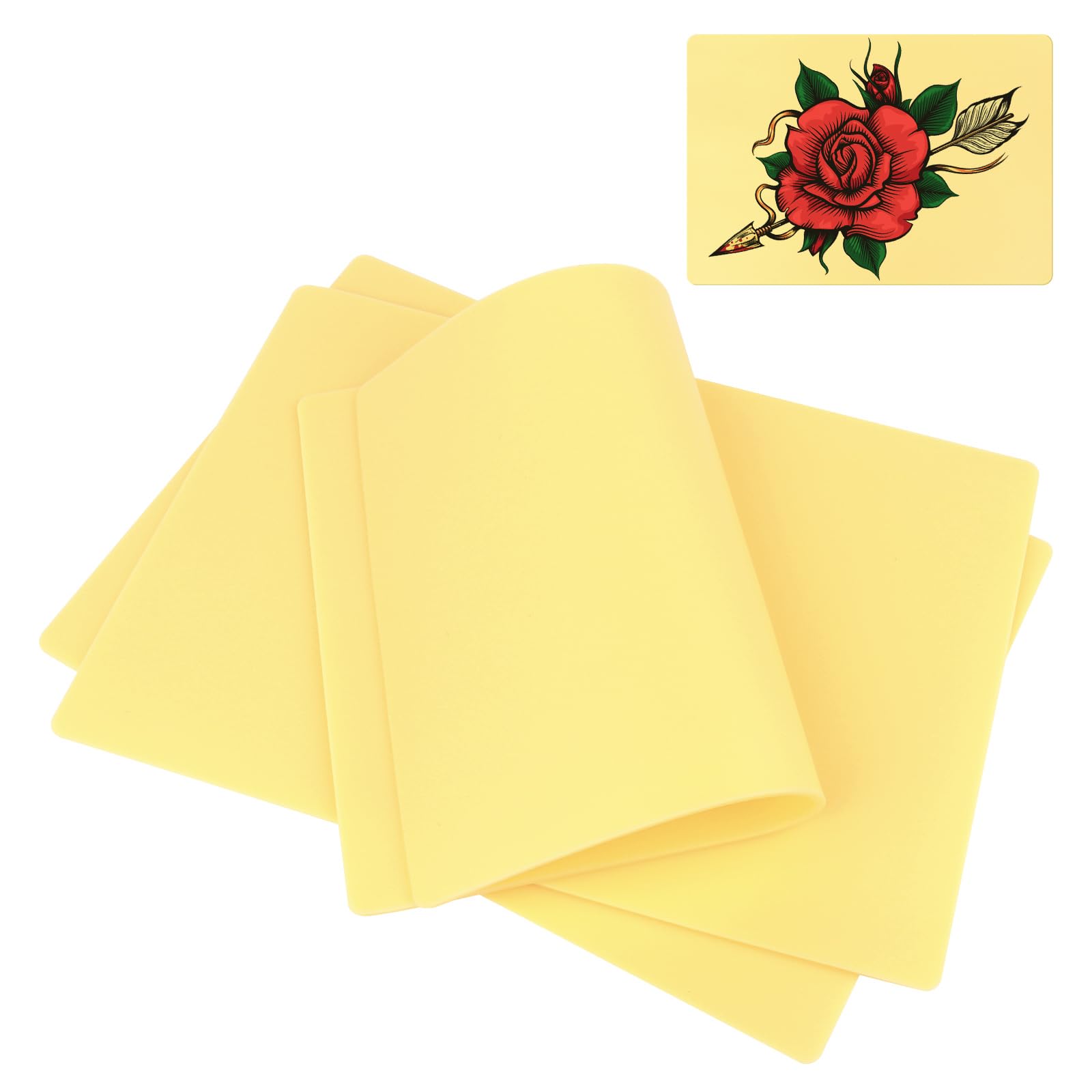 3 Piezas Piel Sintetica Tatuaje 3mm, Piel de Práctica de Tatuaje Silicona, Piel de Práctica de Tatuaje Doble Cara, Silicona Piel Tatuaje para Tatuadores Principiantes y Experimentados (20 x 30cm)