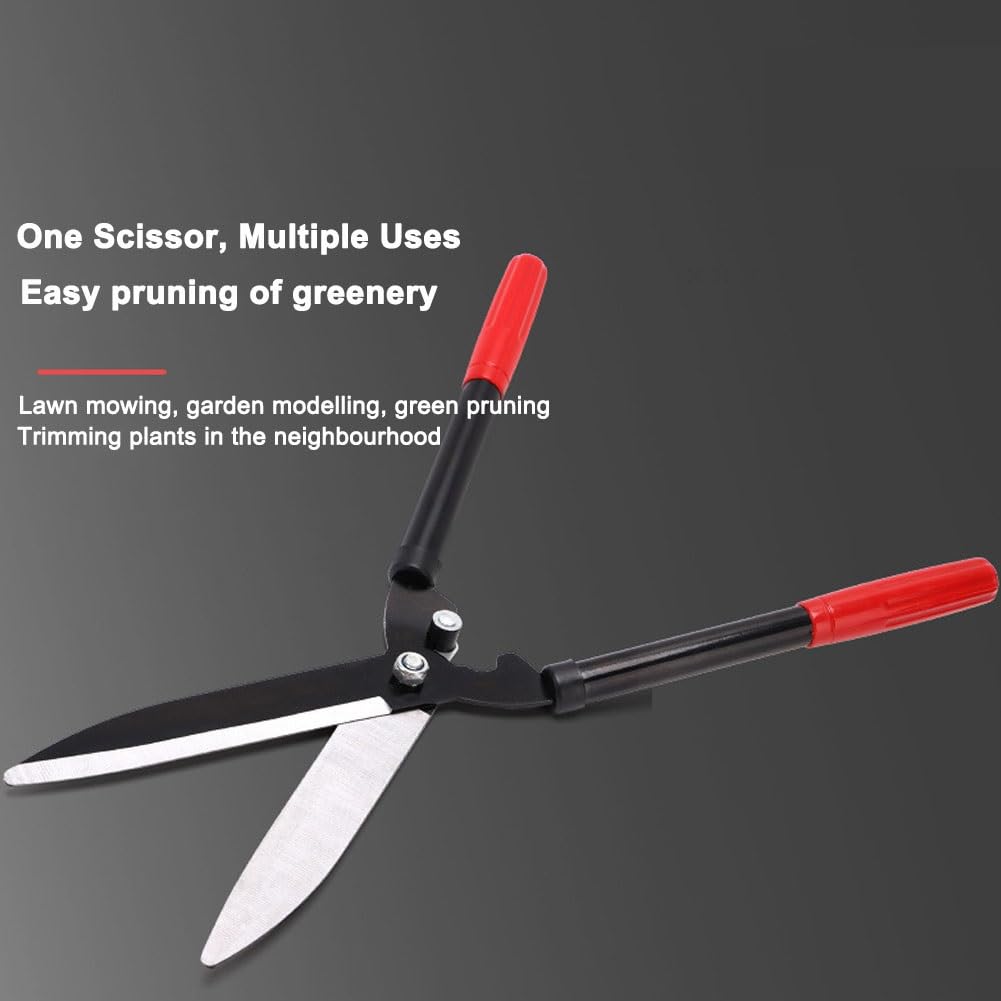 Gartenschere Heavy Duty, Zaunschere, Rasenschere gerader Kopf, Gartengeräte große Schere, mit gerader Stahlklinge und leichtem Griff zum Beschneiden von Grenzen, Ziersträuchern(Straight Blade)