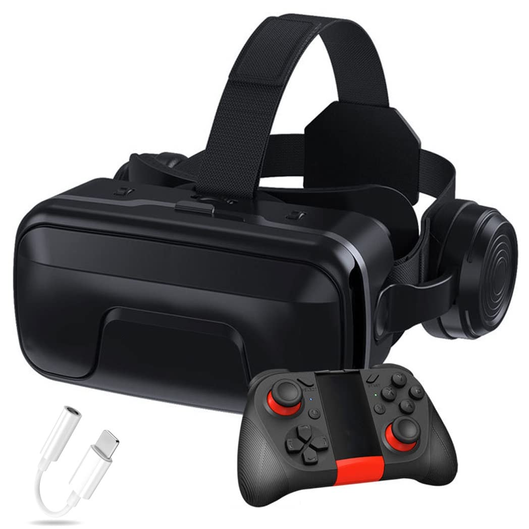 Okulary VR, zestaw słuchawkowy z wirtualnej rzeczywistości, zestawy słuchawkowe VR obsługujące Android i IOS, połączenie Bluetooth do iPhone 13 Pro Max/13 Pro/12/11, do Samsung Galaxy S21, Huawei, Xiaomi