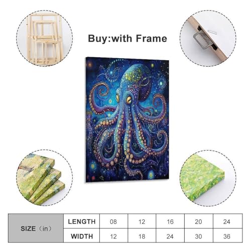 Pieuvre murale affiche en toile premium aux finitions soignées