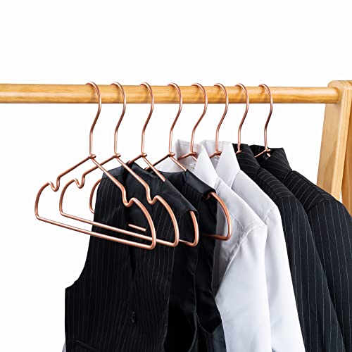 Koobay 43224-1769 New Born Clothes Hangers Non Slip 12.5 Inch Rose Gold Copper Wire Children Coat Suit Metal Hanger, 30 Pack Baby Closet Dividers thumb #2