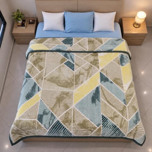 Image of ABRAZO Dreamy Wrap Mink Blanket for Double Bed | 570 GSM 3 Kg Single Ply | Ultra Soft Warm Blanket for Winter & AC Room | Quilt /Comforter /Dohar | 220 x 240 Cm