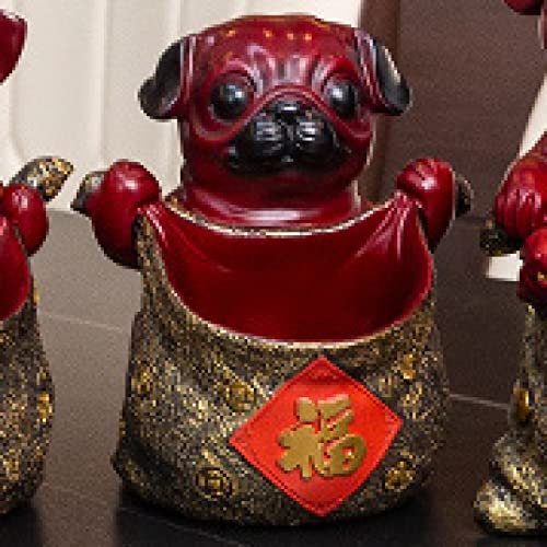 Chiot boîte de rangement en résine pour bureau et salon - 4