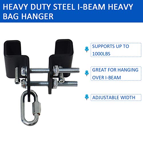 Qualward I-Beam Heavy Bag Hanger, Heavy Duty Steel 3.15” W Beam Clamp Hook, Punching Bag Hanger for Boxing, Muay Thai & MMA Training