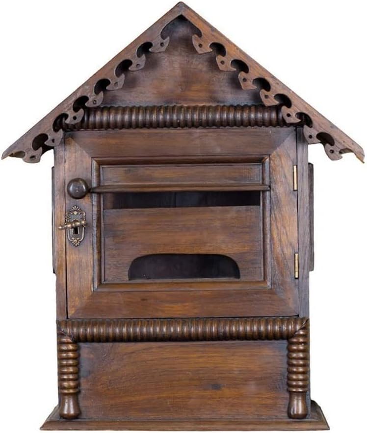 HBJWOV Elegant Wall Mounted Mail Box with Retrieval Door, Keys and Bolts