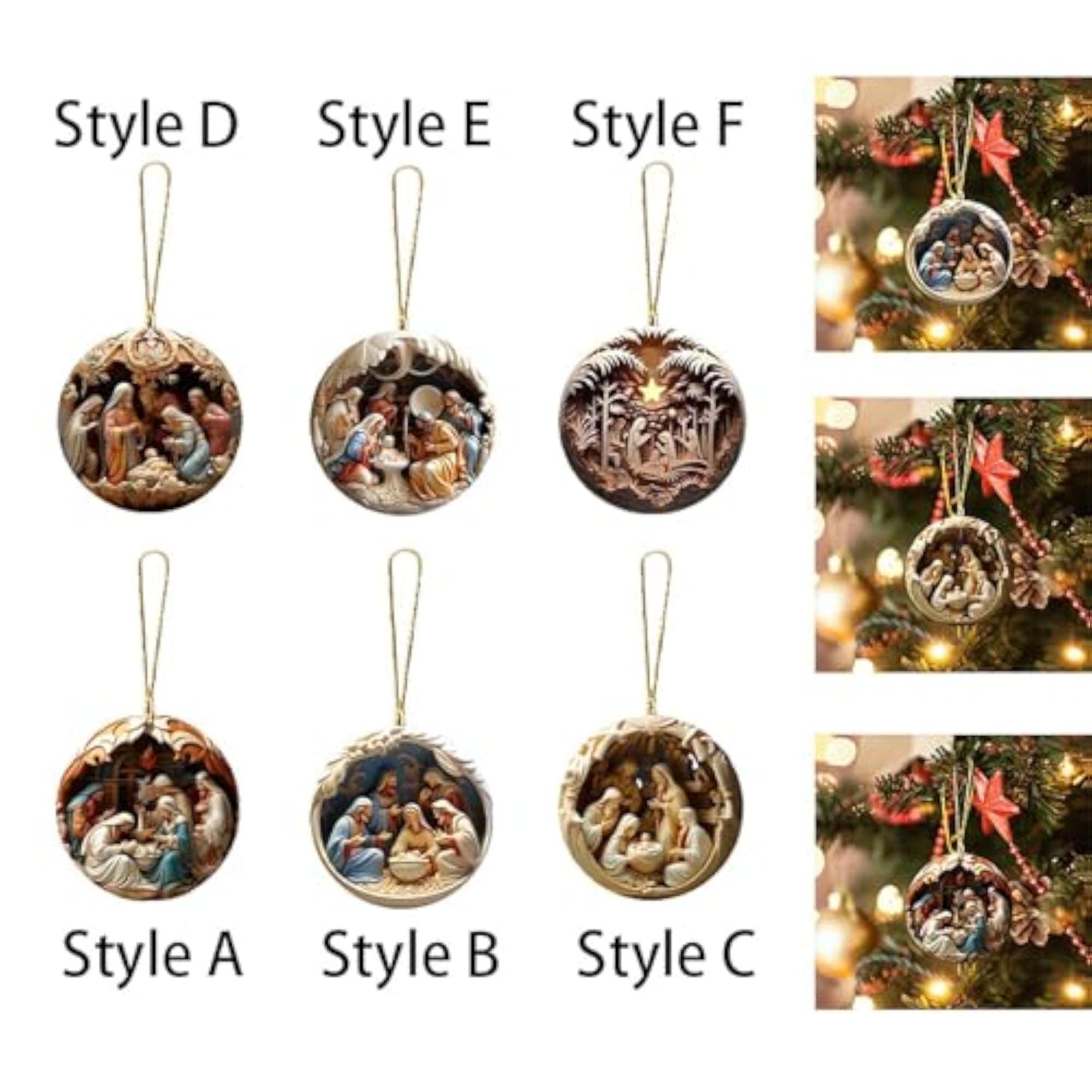 Christmas Nativity Scene Ornament, Tree Hanging Decoration