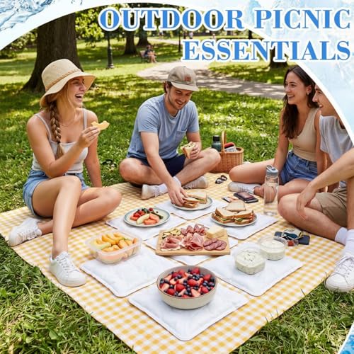 Image of LemonRoad 6 Pcs Cooling Mat for Food Buffet Table, 9 x 9 Inches Reusable Freezable Ice Mat Cooling Serving Pads Chilled Serving Tray Charcuterie Cold Platter for Cheese, Veggie, Parties & Picnics