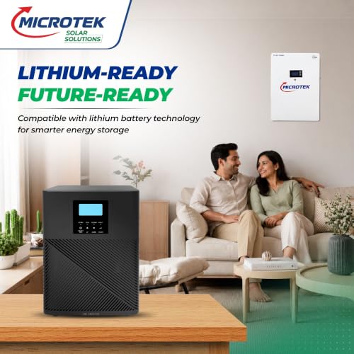 Image of Microtek Solar PCU 4550 48V | 3.5KVA Pure Sine Wave Solar Inverter with PWM Charge Controller | 55A Solar Charging | Supports Up to 4680W Solar Panels | LCD Display | Lithium Battery Compatible