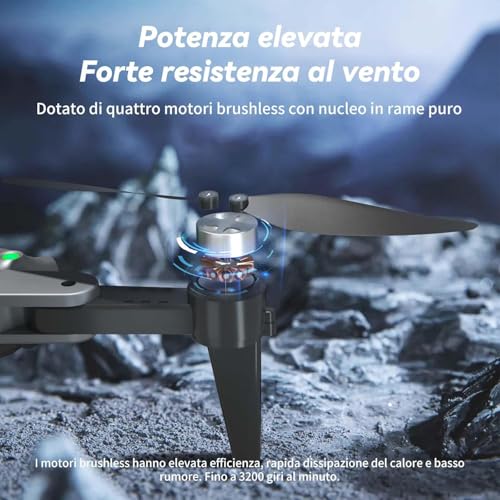 Hytobp S166 Drone Con Telecamera 4K Professionale Per Adulti Principianti, Drone Gps Con 3 Telecamere, Quadricottero Rc Con Motore Brushless, Trasmissione Wifi 5G, Ritorno Automatico, Seguimi - 5