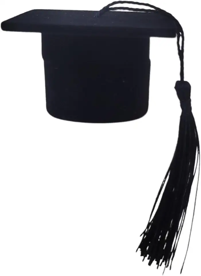 Caixinha De Veludo Para Anel De Formatura Modelo Capelo Estojo Azul ou Preta (Preto)
