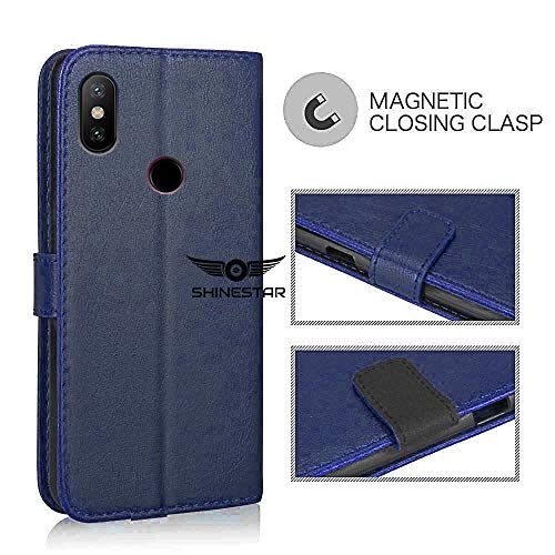 Image of SHINESTAR Redmi Note 5 Pro Flip Back Cover | PU Leather Flip Cover Wallet Case with TPU Silicone Back Case Cover for Redmi Note 5 Pro - (Ultimate Blue)