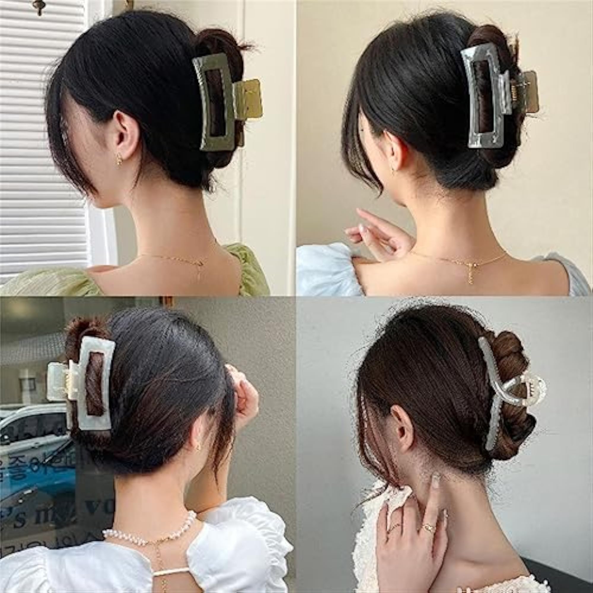 2+2 Big Hair Claw Clips, Large Jelly Clips for Women
